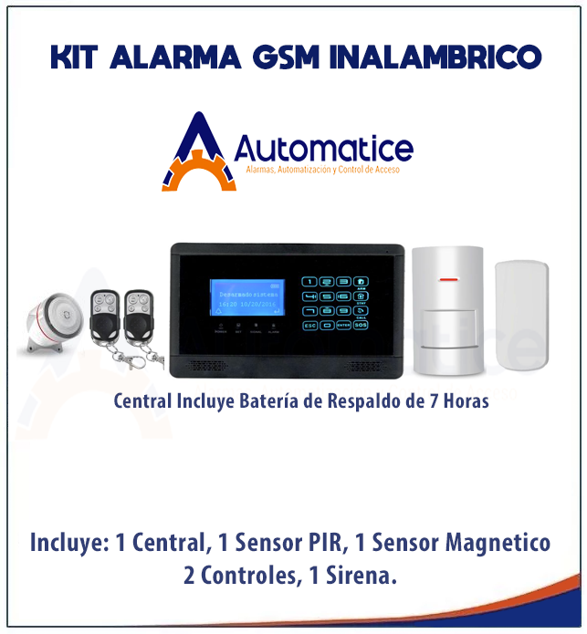 Kit Alarma GSM Inalámbrica - Automatice Chile